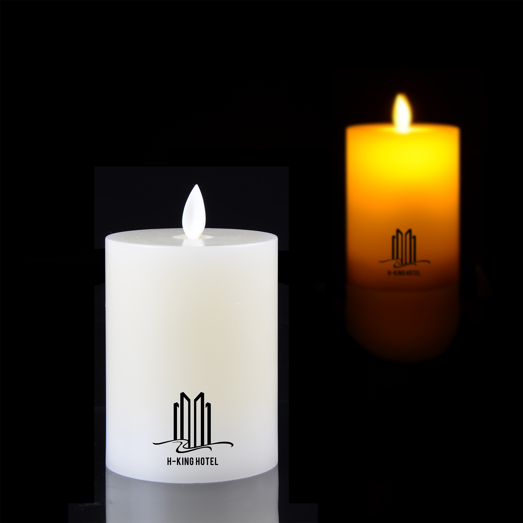 4" x 3" Flameless Pillar Moving Wick Faux Candle 2