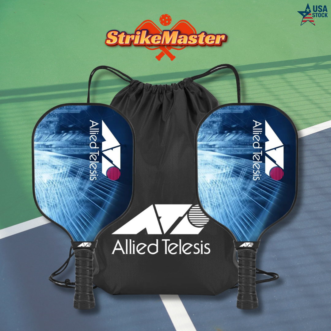 StrikeMaster Fiberglass Pickleball Set – 2 Paddles, 4 Balls & Drawstring Bag 1