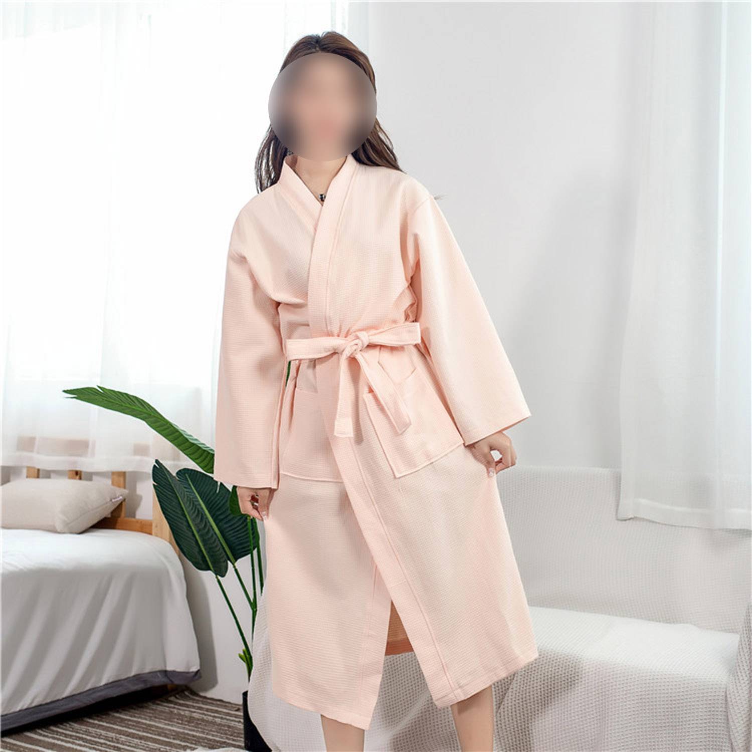 Soft Cotton Waffle Bathrobe 6