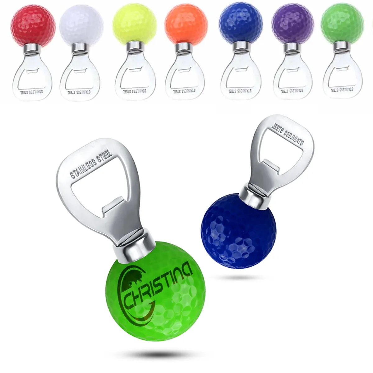 Portable Colourful Golf Ball Shaped Beer Bottle Opener 1