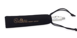 Black Pen Pouch with Pull Tie - Imprinted 2