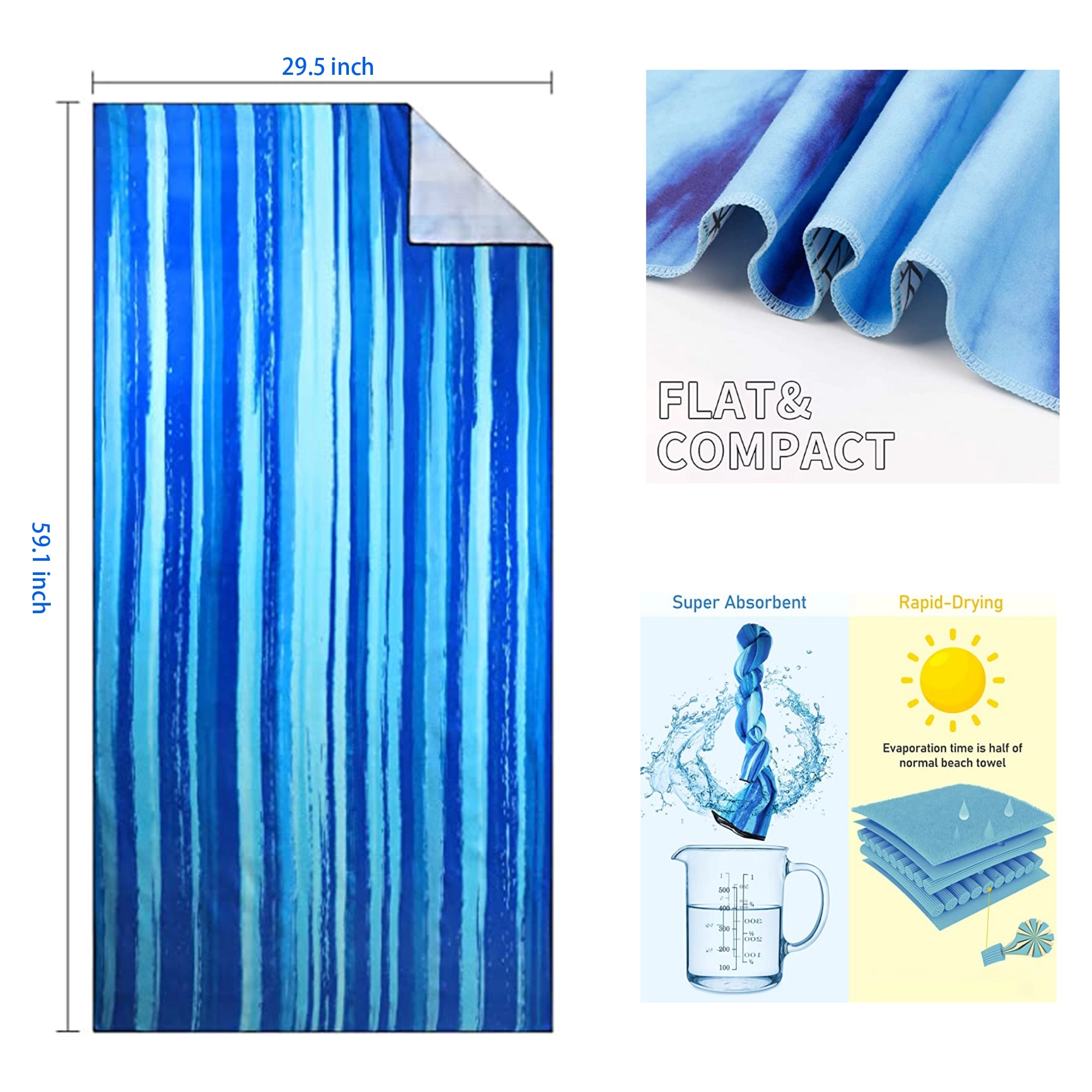 Micro Fiber Full Color Beach Sun Protection Towel 4