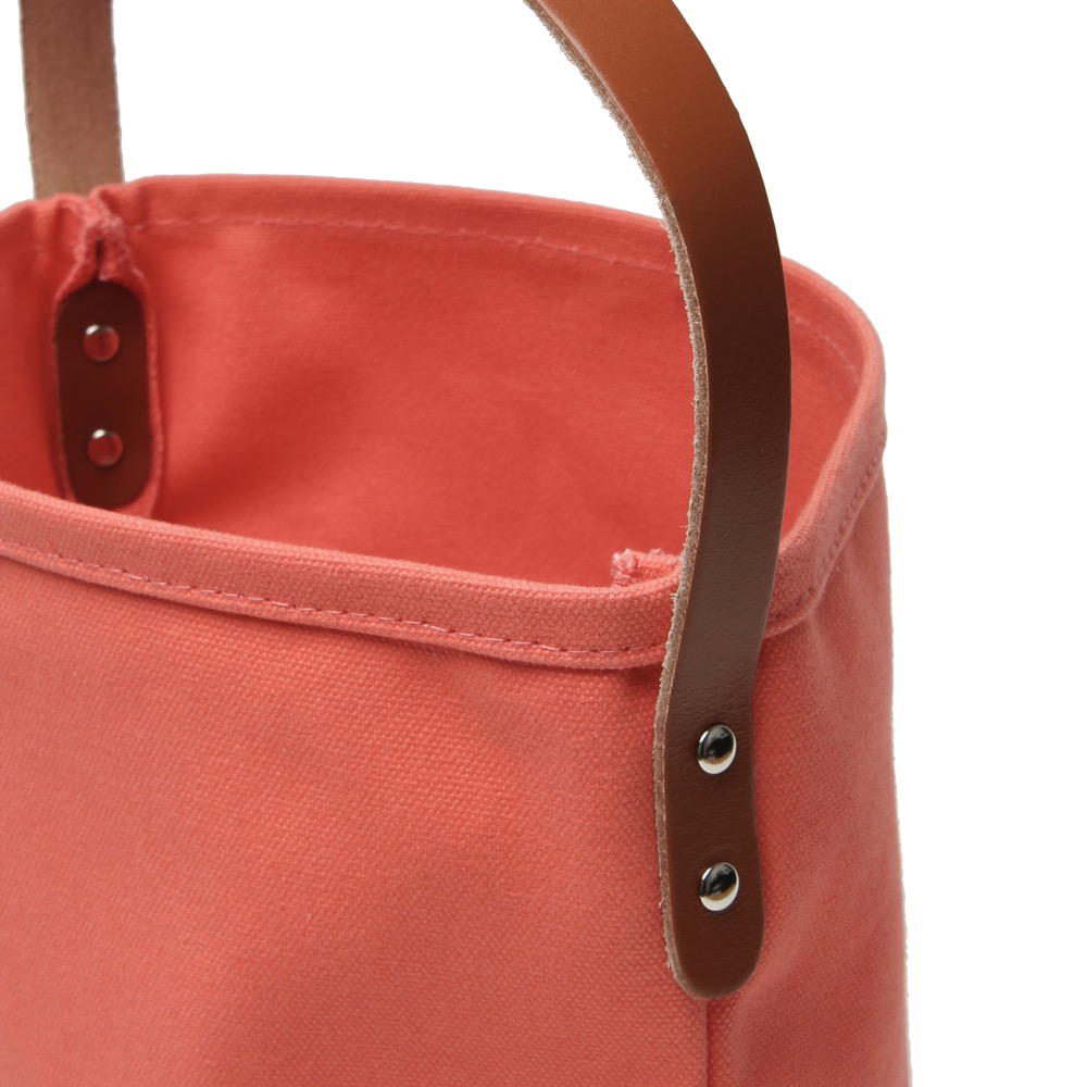 18 Oz. Super Heavy Canvas Bucket Tote w/Leather Handle 18