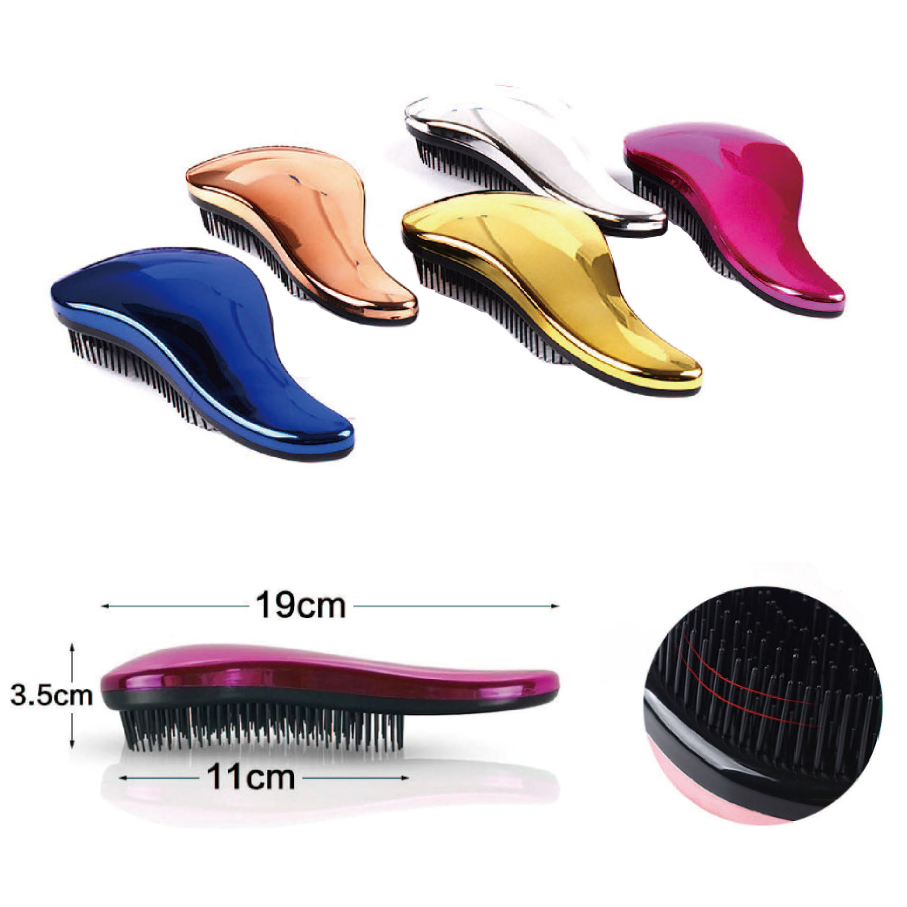 Plastic Hair Brush Styling Comb 2
