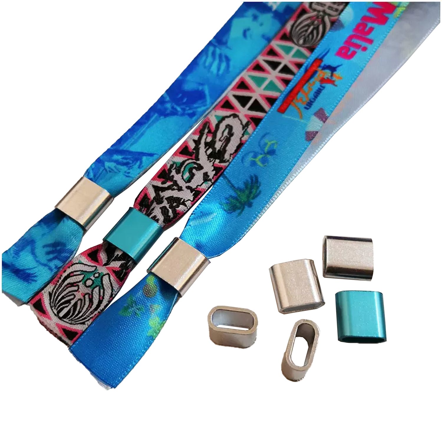 1/2" Sublimated Ribbon Fabric w/ Aluminum Lock Reusable Event Wristbands 3