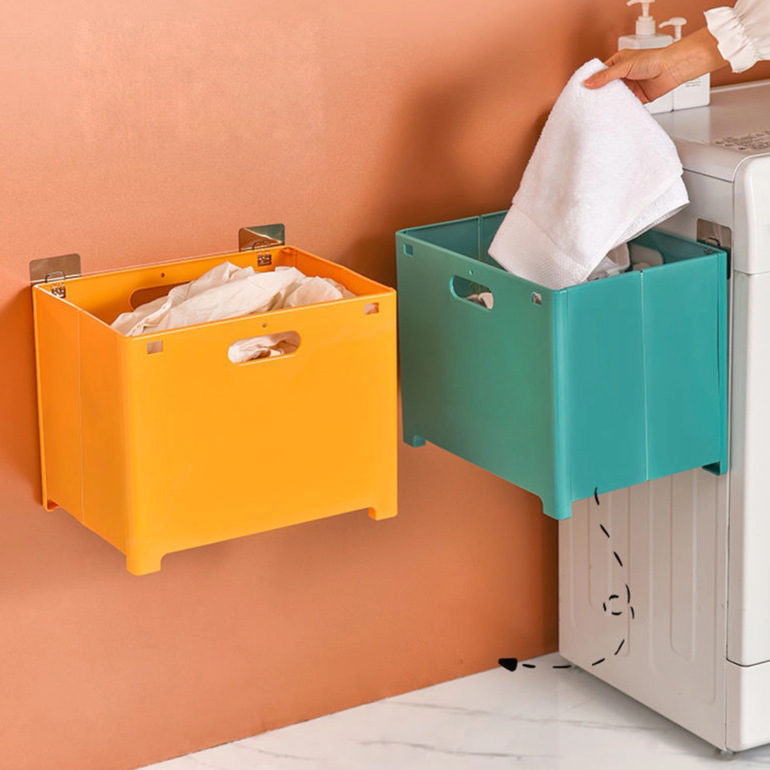 Wall-Mounted Foldable Laundry Storage Basket 3
