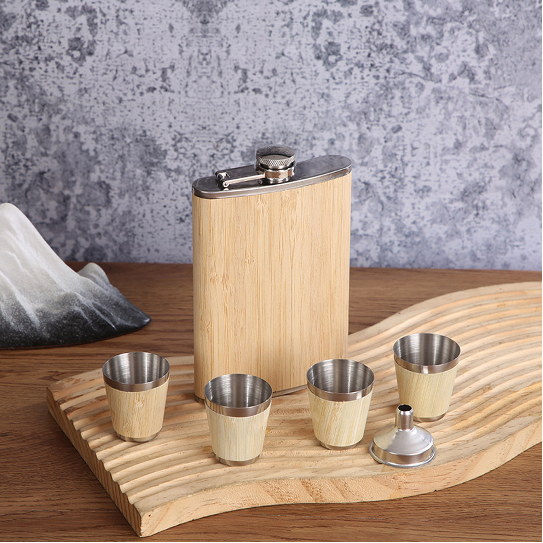 8 oz Flask Gift Set with Presentation Box - 6 Piece Set 2