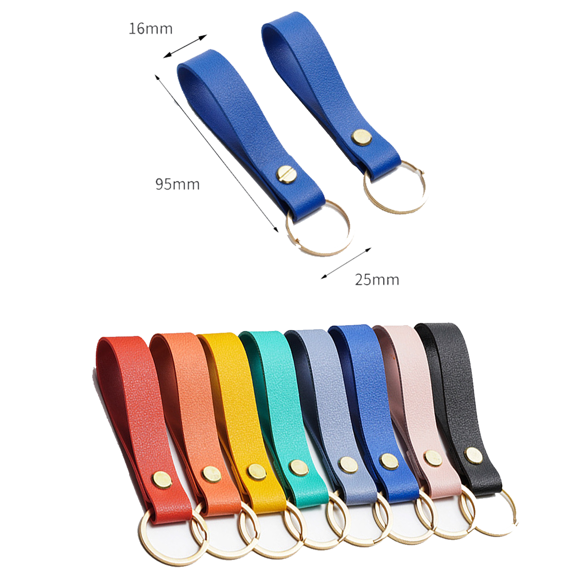 Multi-colored PU Leather Keychain 2