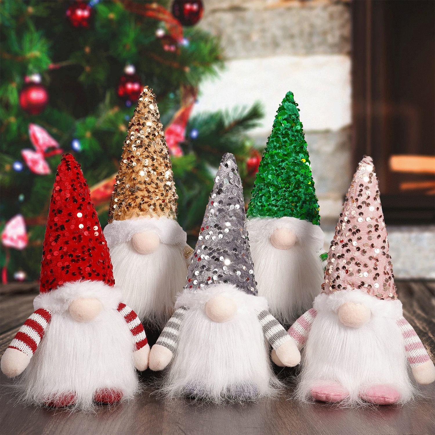 LED-illuminated Lights art faceless Christmas Dwarf Doll 2