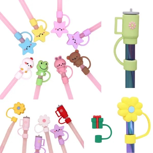 Silicone Straw Cap with Personalized Eco-Friendly Cover 2