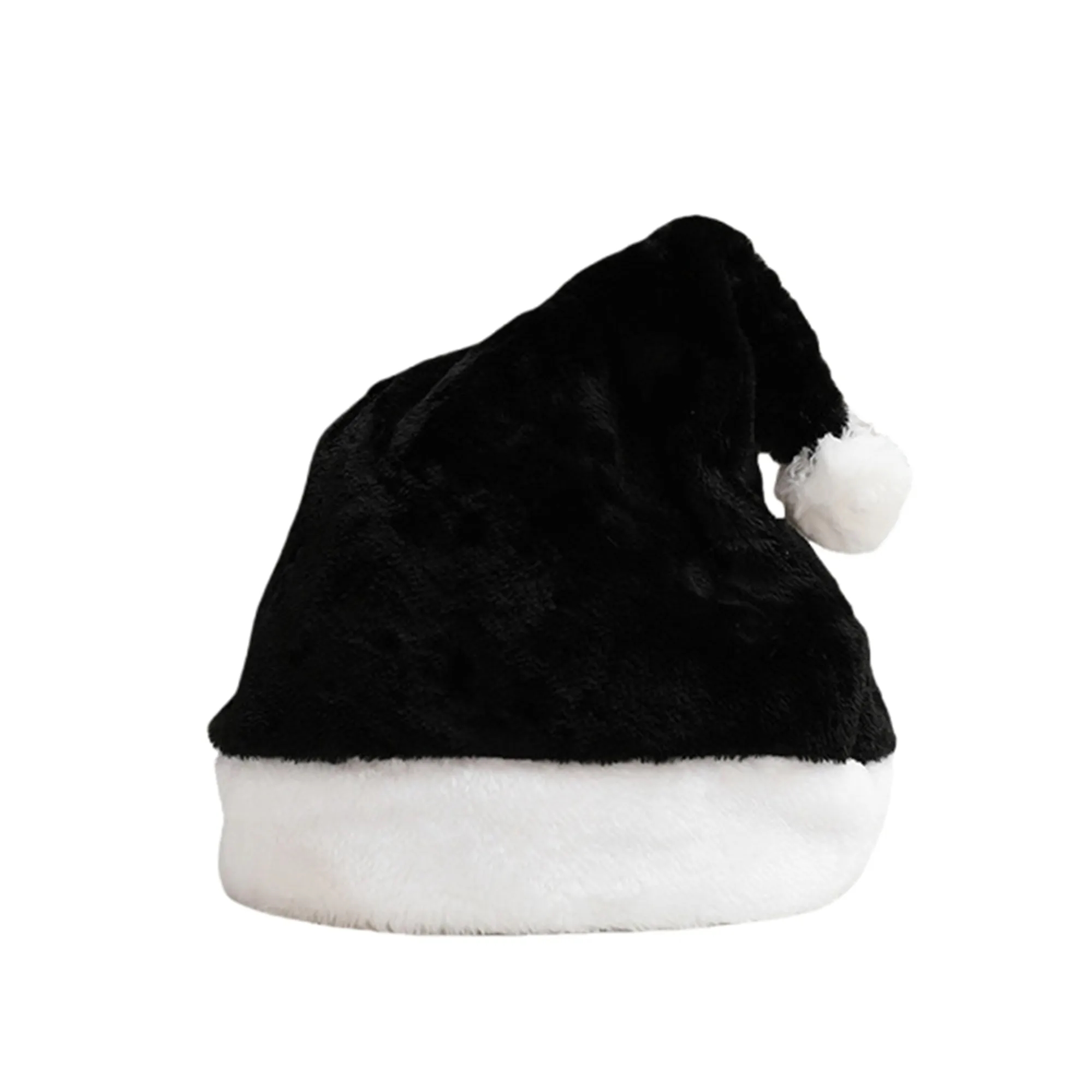 Warm Short Plush Holiday Christmas Santa Hat 9