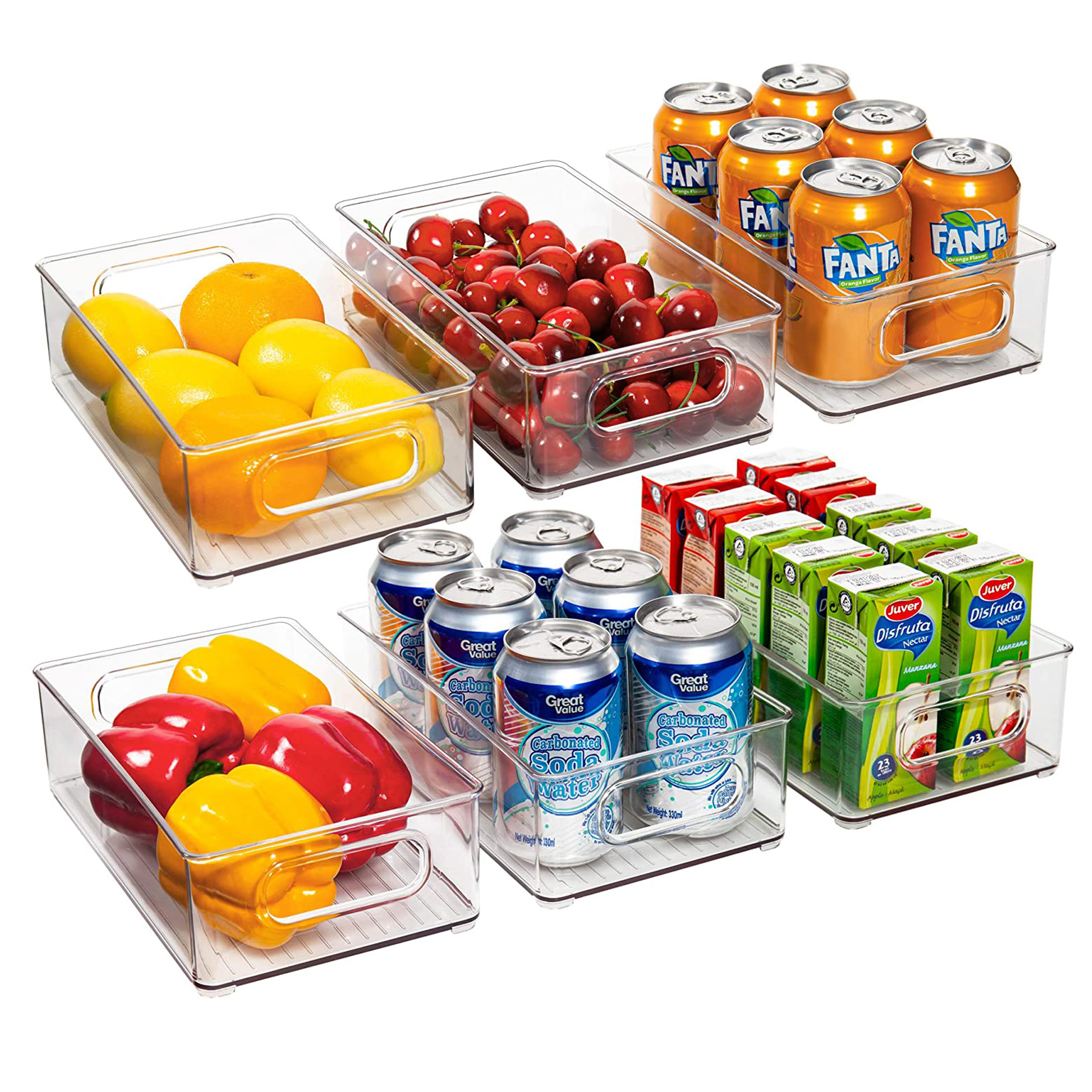 10 1/16" x 5 15/16" x 2 15/16" Plastic Refrigerator Organizer Bins 1