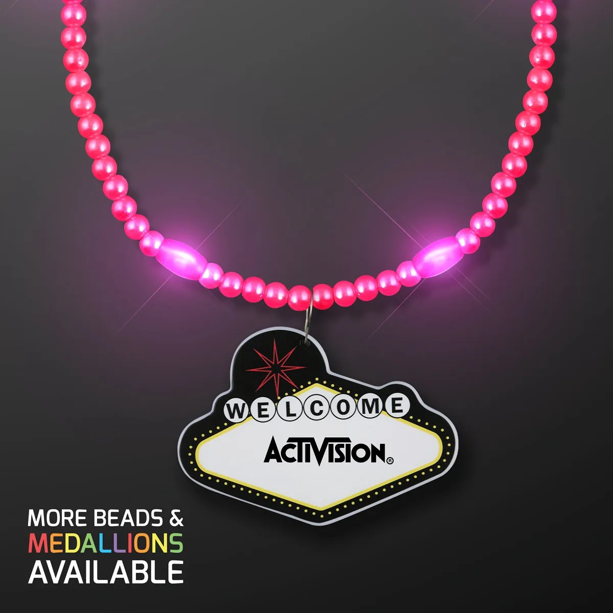 LED Bead Necklace with Las Vegas Medallion 6