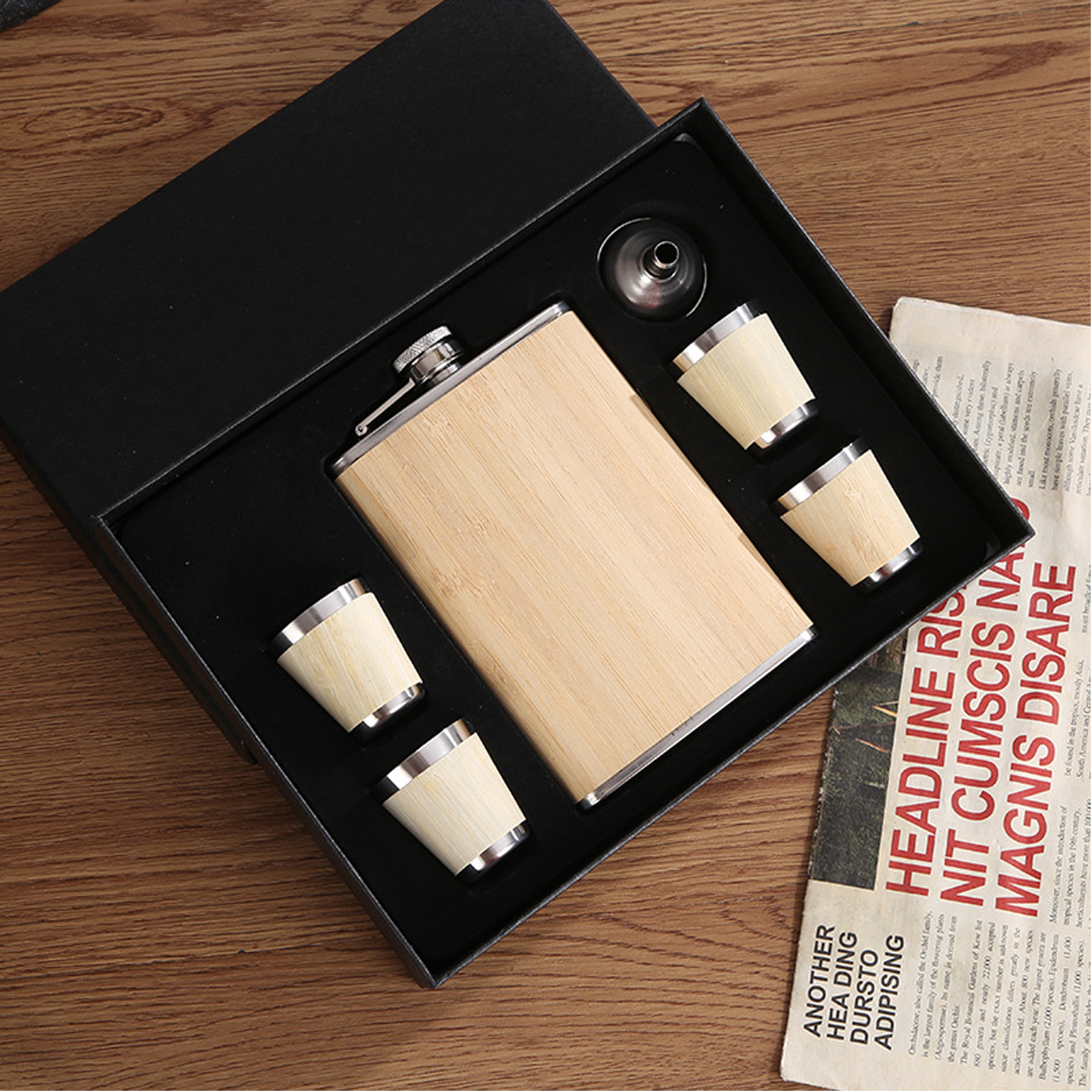 8 oz Flask Gift Set with Presentation Box - 6 Piece Set 7