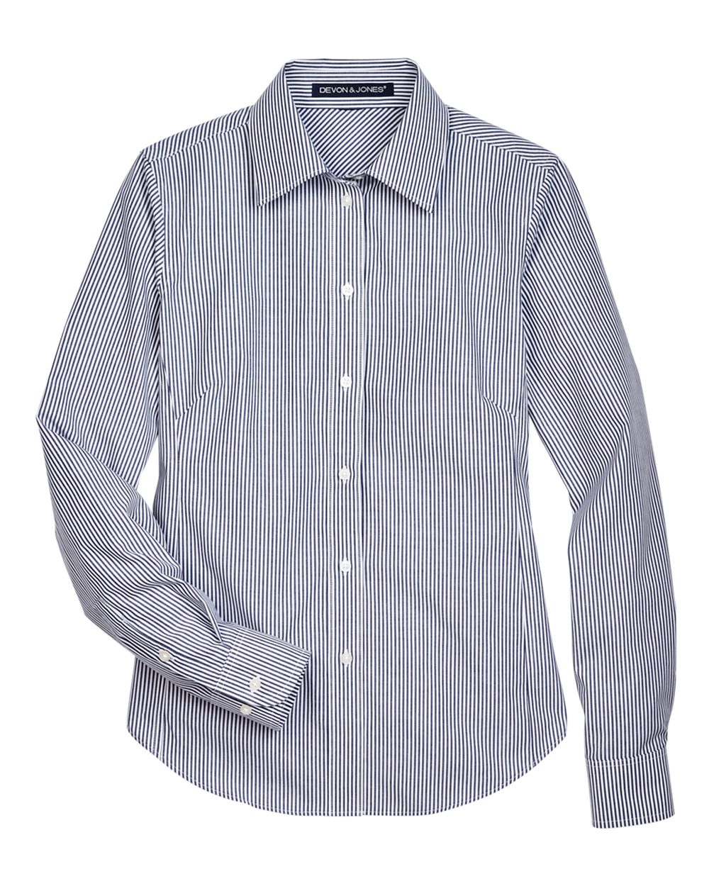Women's Crown Collection® Banker Stripe Woven Dress Shirt - D645W 2