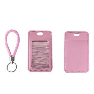 Elegant PU Leather Card Case With 1 Side Zipper Pocket And Lanyard 5