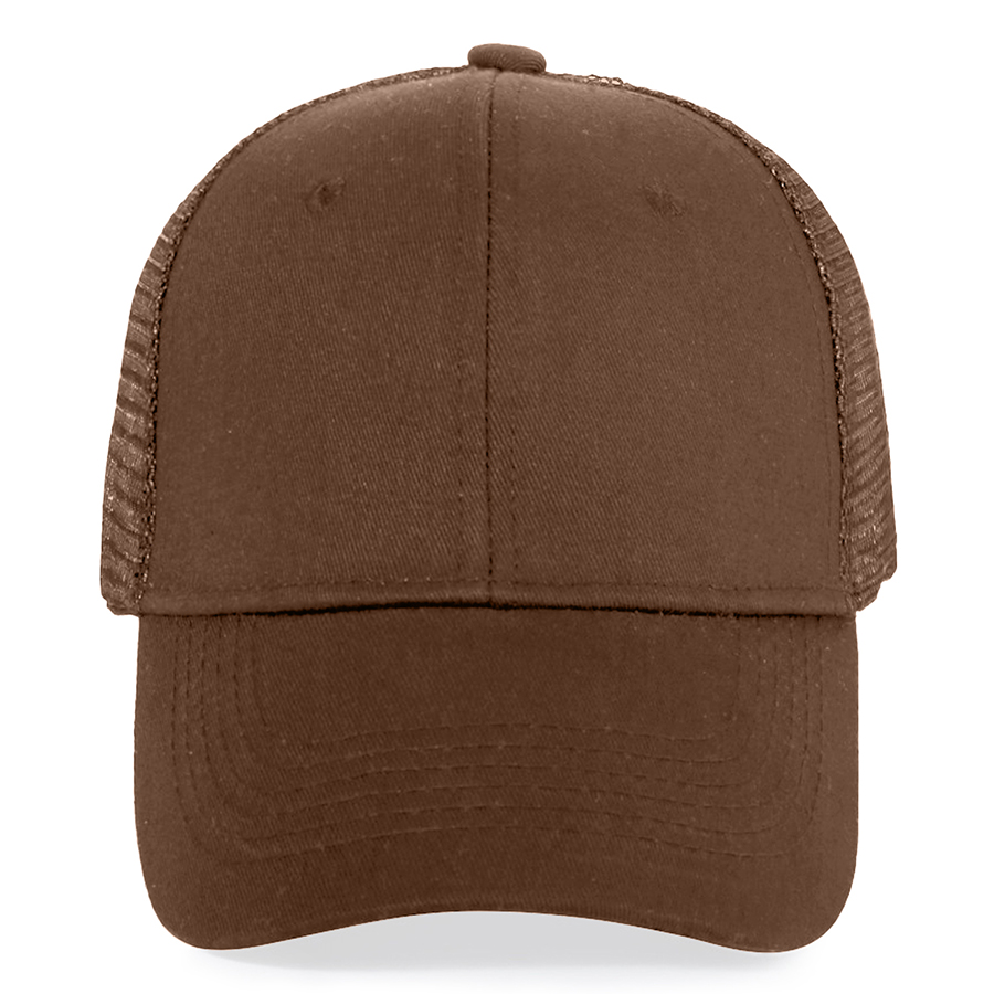 Stock Solid Color Cotton 6-Panel Trucker Cap 19
