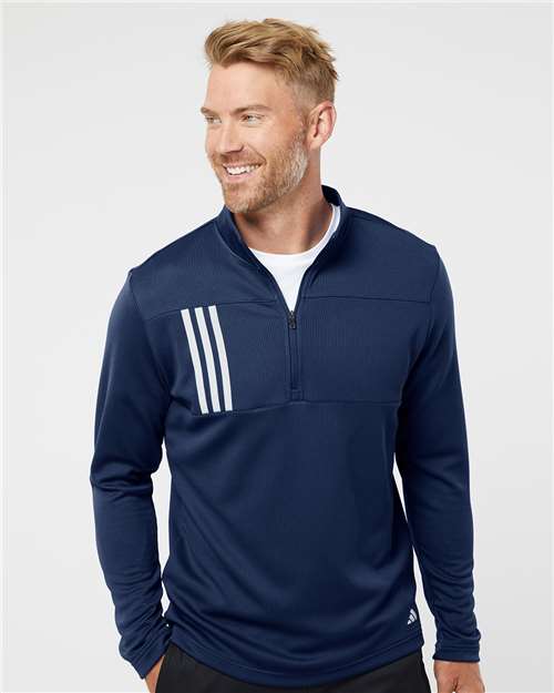 Men's 3-Stripes Double-Knit Quarter-Zip Pullover - A482 9