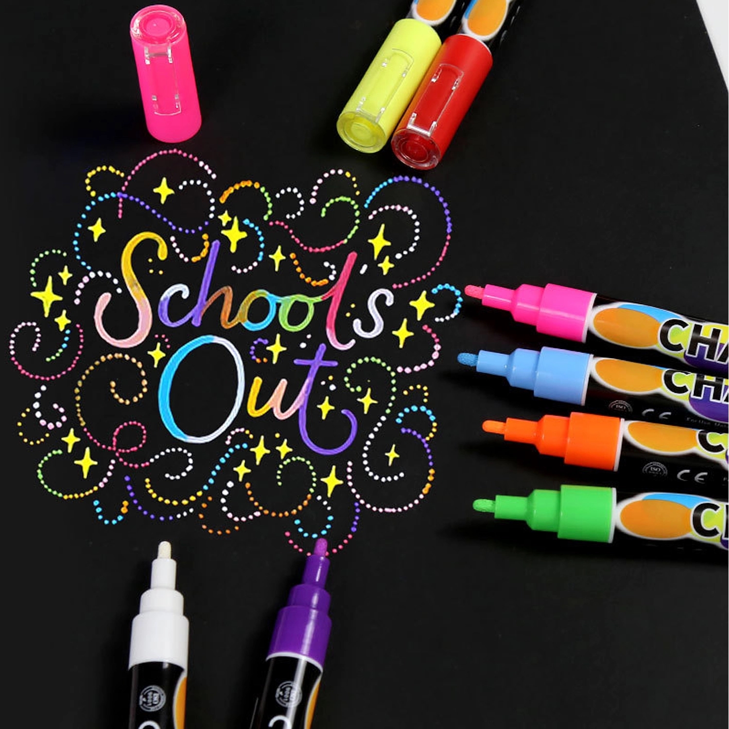 3Mm Liquid Chalk Markers Erasable Chalkboard Pens 2