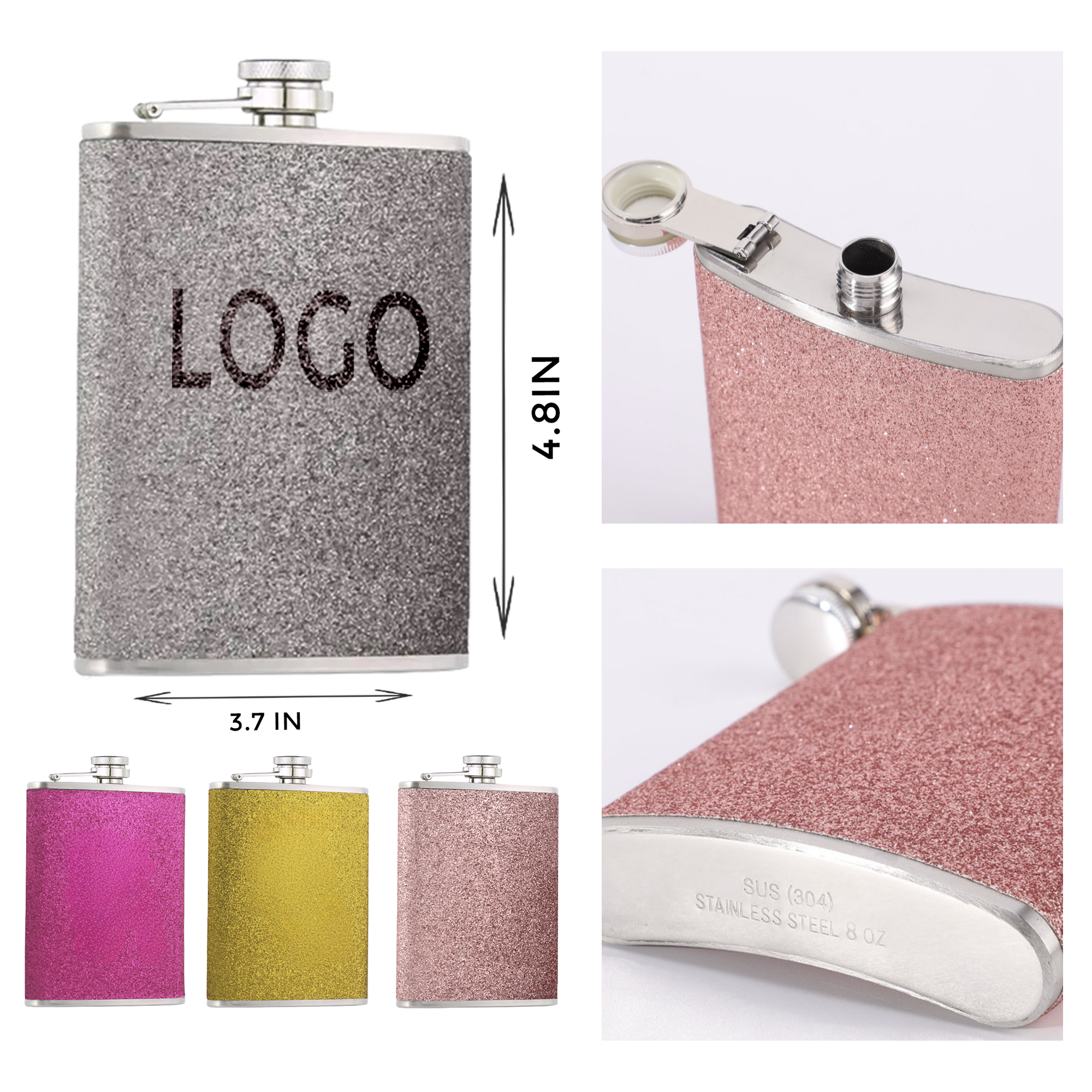 Durable 8OZ Stainless Steel Flashy Flask 1