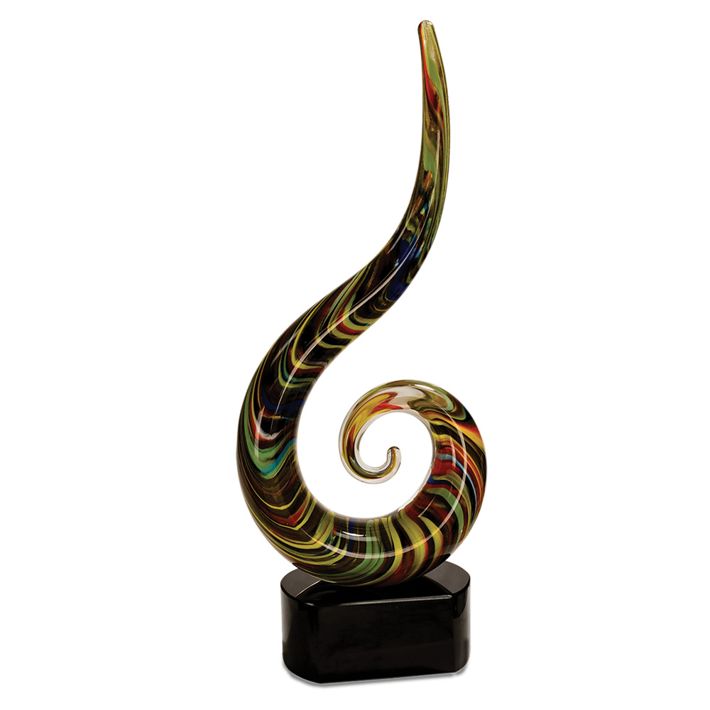 15 1/2" COLOR SWOOP ART GLASS 2