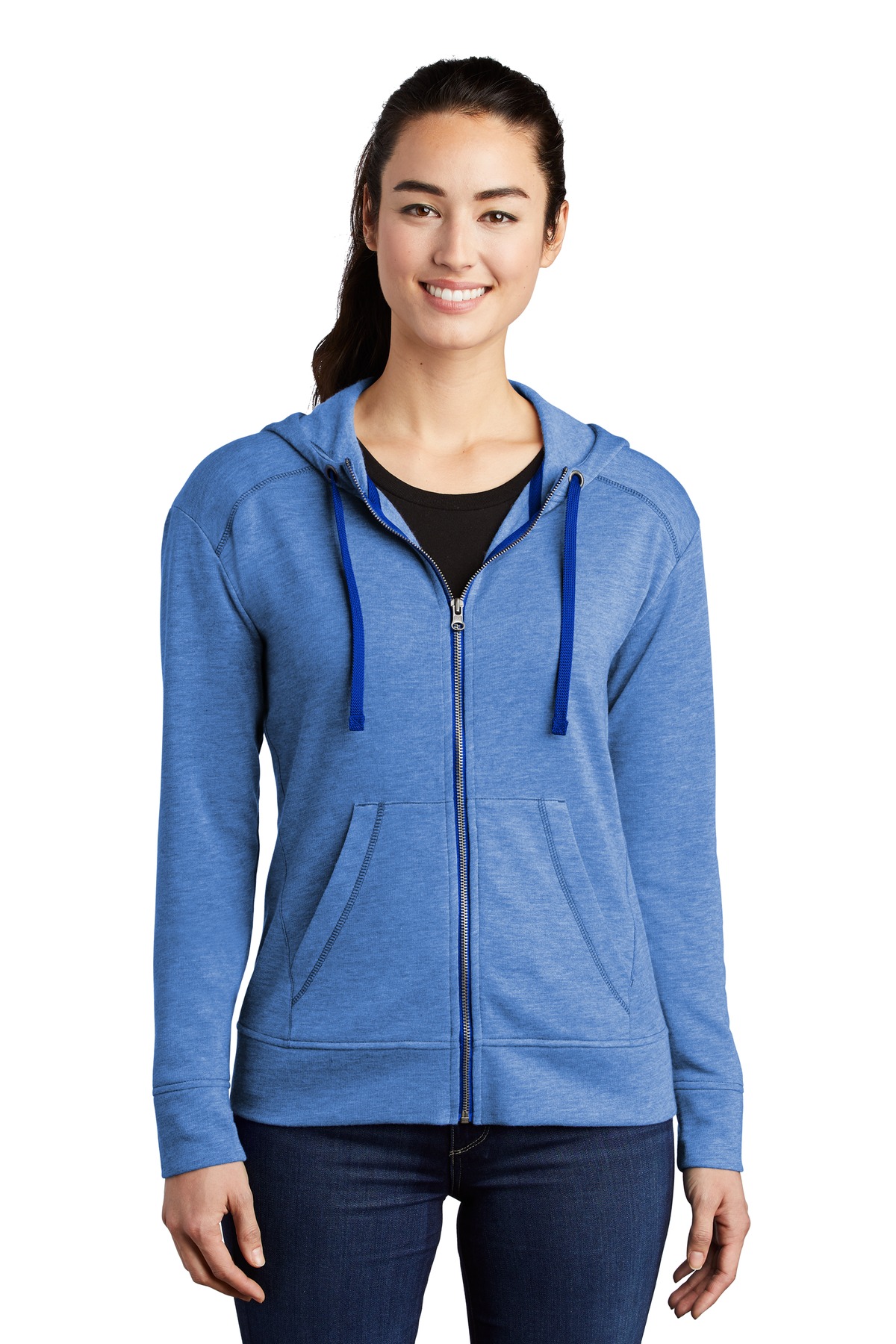 Sport-Tek Women's PosiCharge Tri-Blend Wicking Fleece Full-Zip Hooded Jacket LST293 14