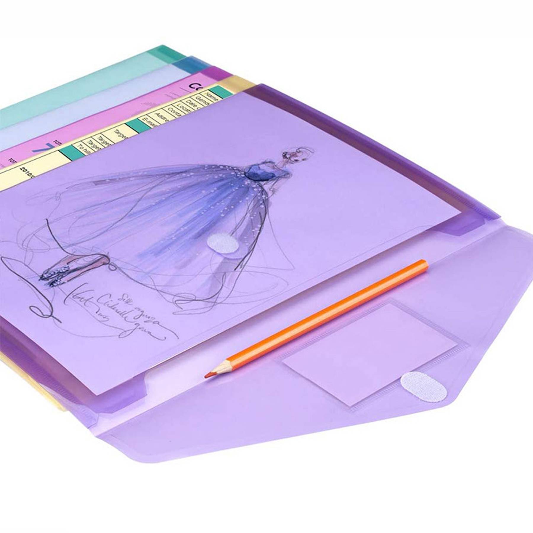 Transparent Waterproof A4 Velcro File Bag 1