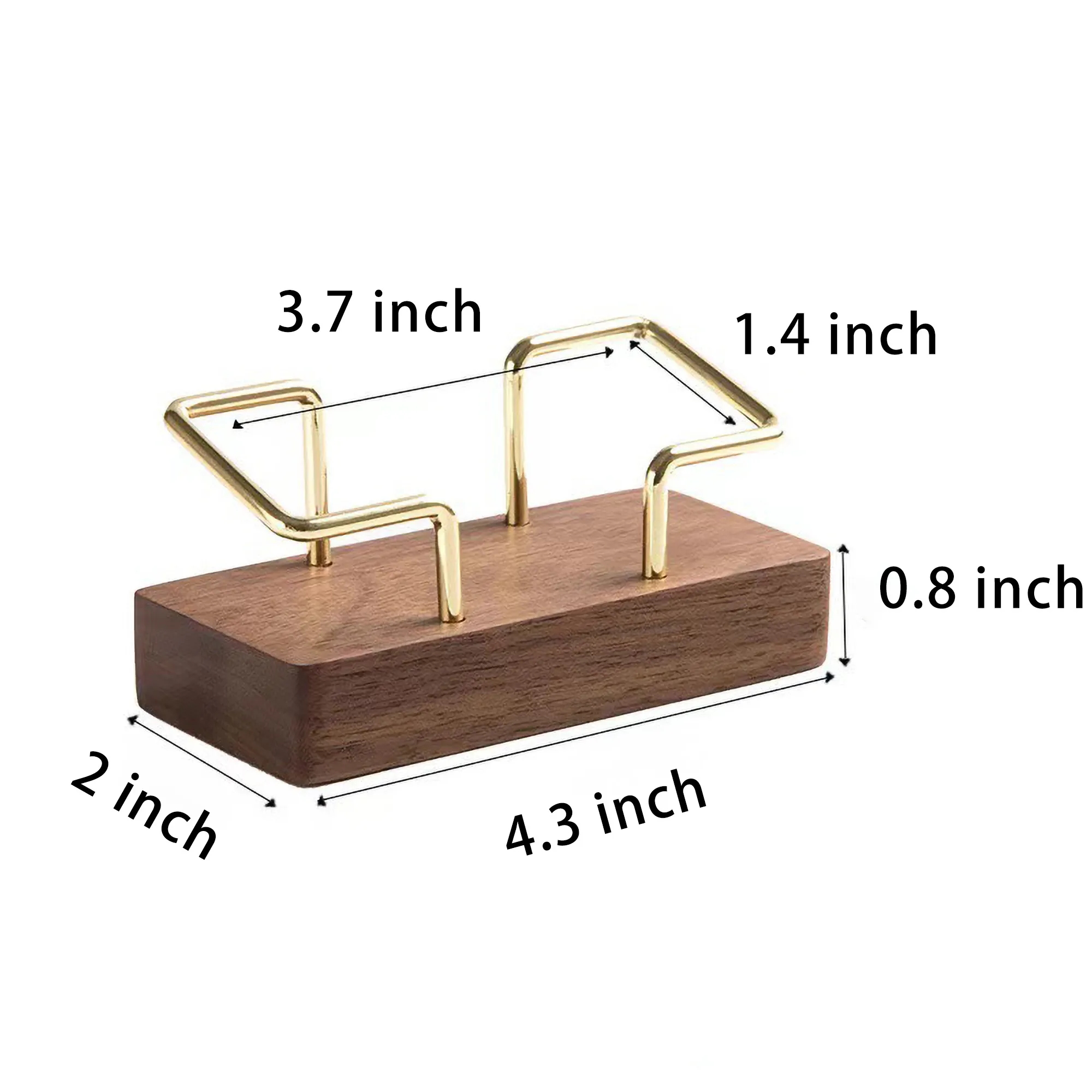 Wood Metal Plated Card Holder Business Desk 4