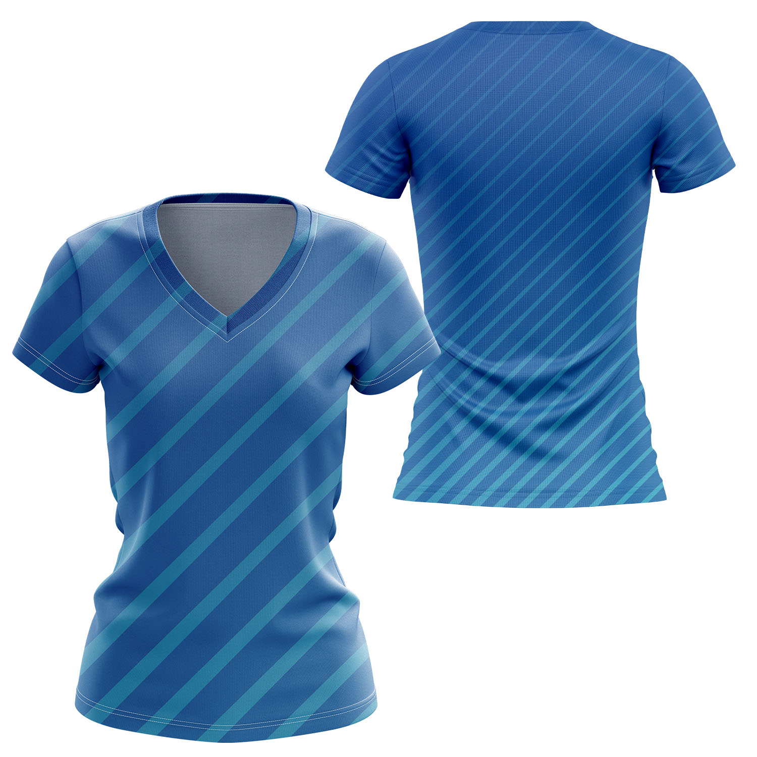 Women 150 GSM Pinhole Mesh Performance Sublimation V-Neck Short Sleeve T-shirt 3