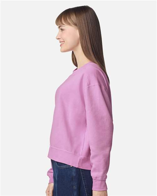 Women's Garment-Dyed Mid-Length Crewneck Sweatshirt - 1566L 9
