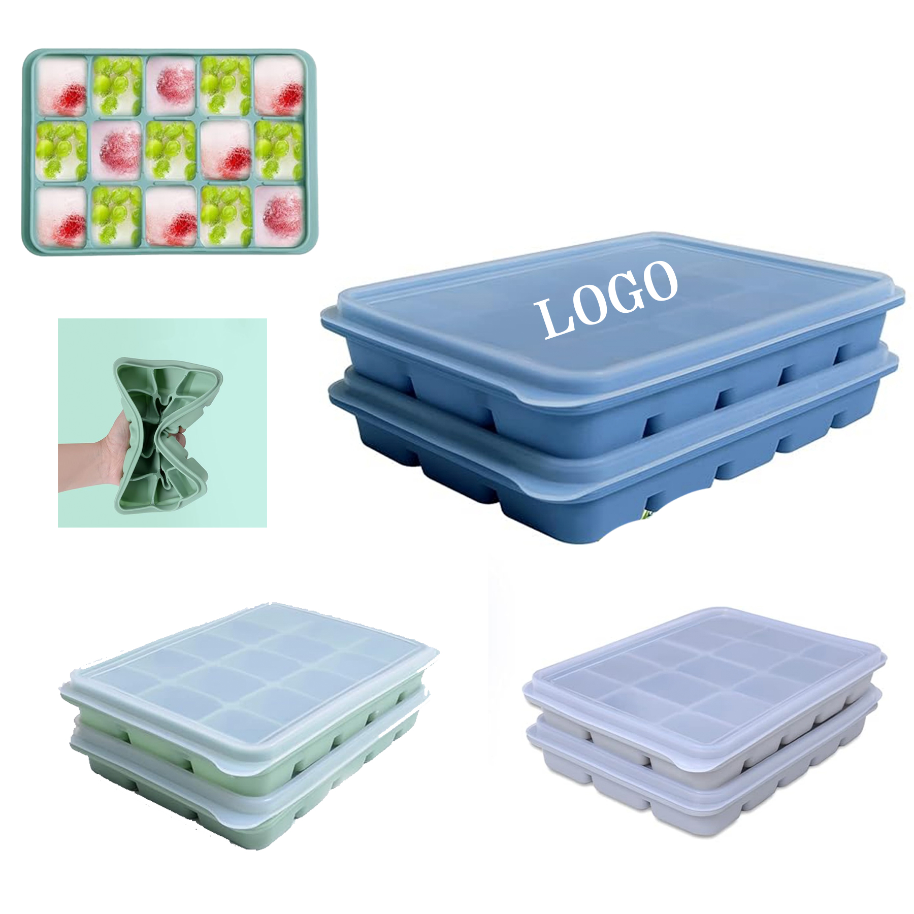 Trays Set Silicone Ice Cube Mold 5