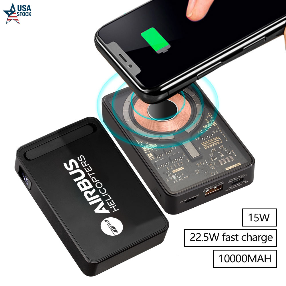 Transparent MagSafe 15W Wireless Charger & 10000mAh Power Bank with Phone Stand 20