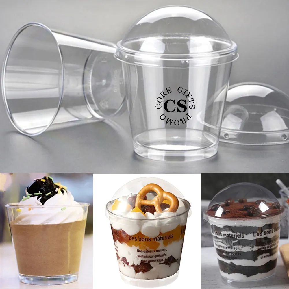 7Oz Plastic Dessert Cups With Lid 1