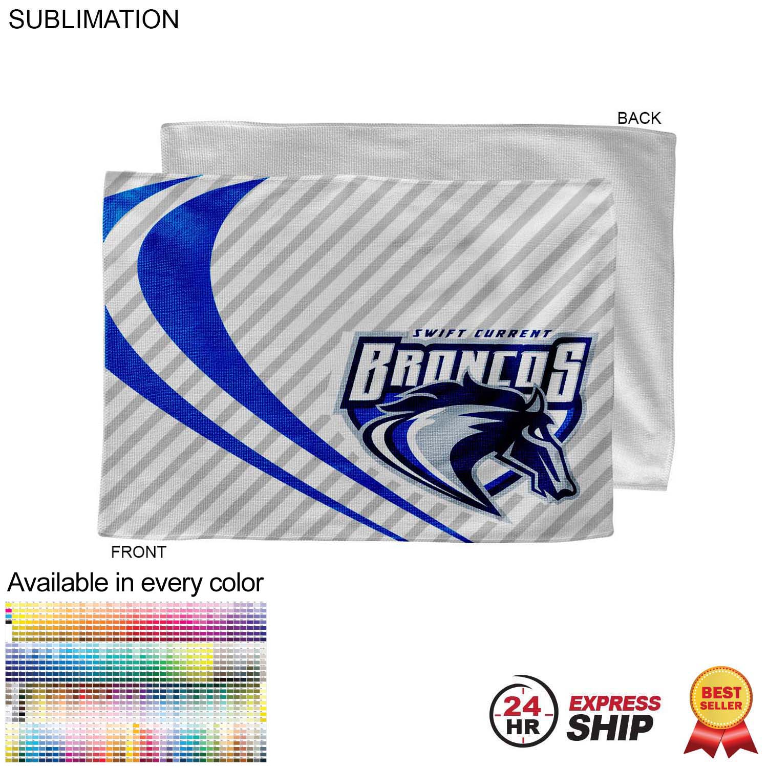 24 Hr Express Ship - Microfiber Dri-Lite Terry Rally, Sports, Skate Towel, 12x18 Sublimated 10