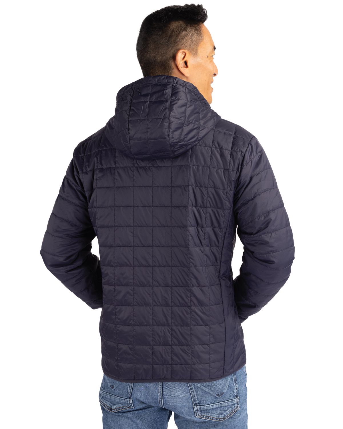 Cutter & Buck Rainier Recycled Insulated Puffer Mens Full Zip Hooded Jacket Jacket 16