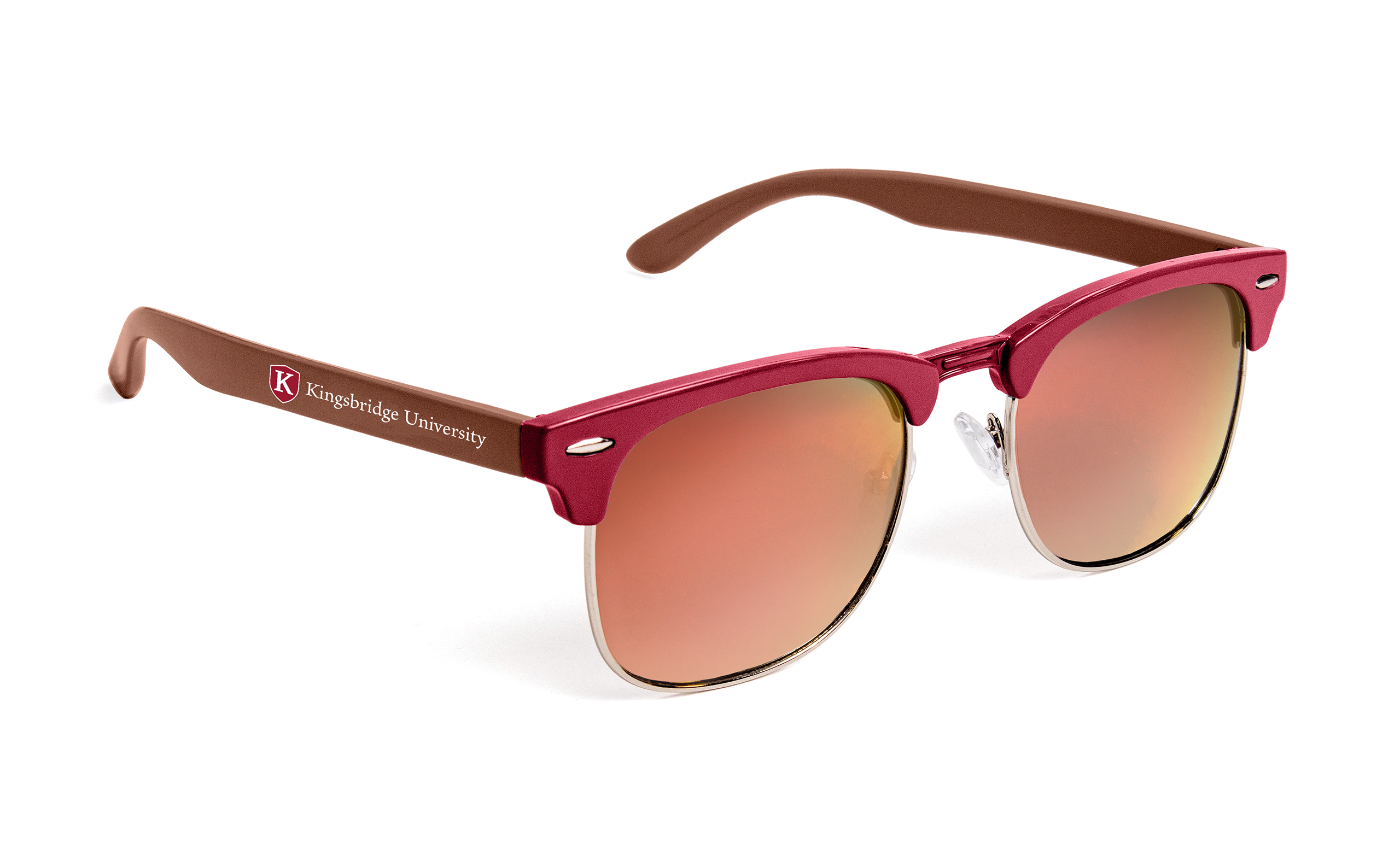 Club Sunglasses Two Tone Frame Metallic Lenses 2