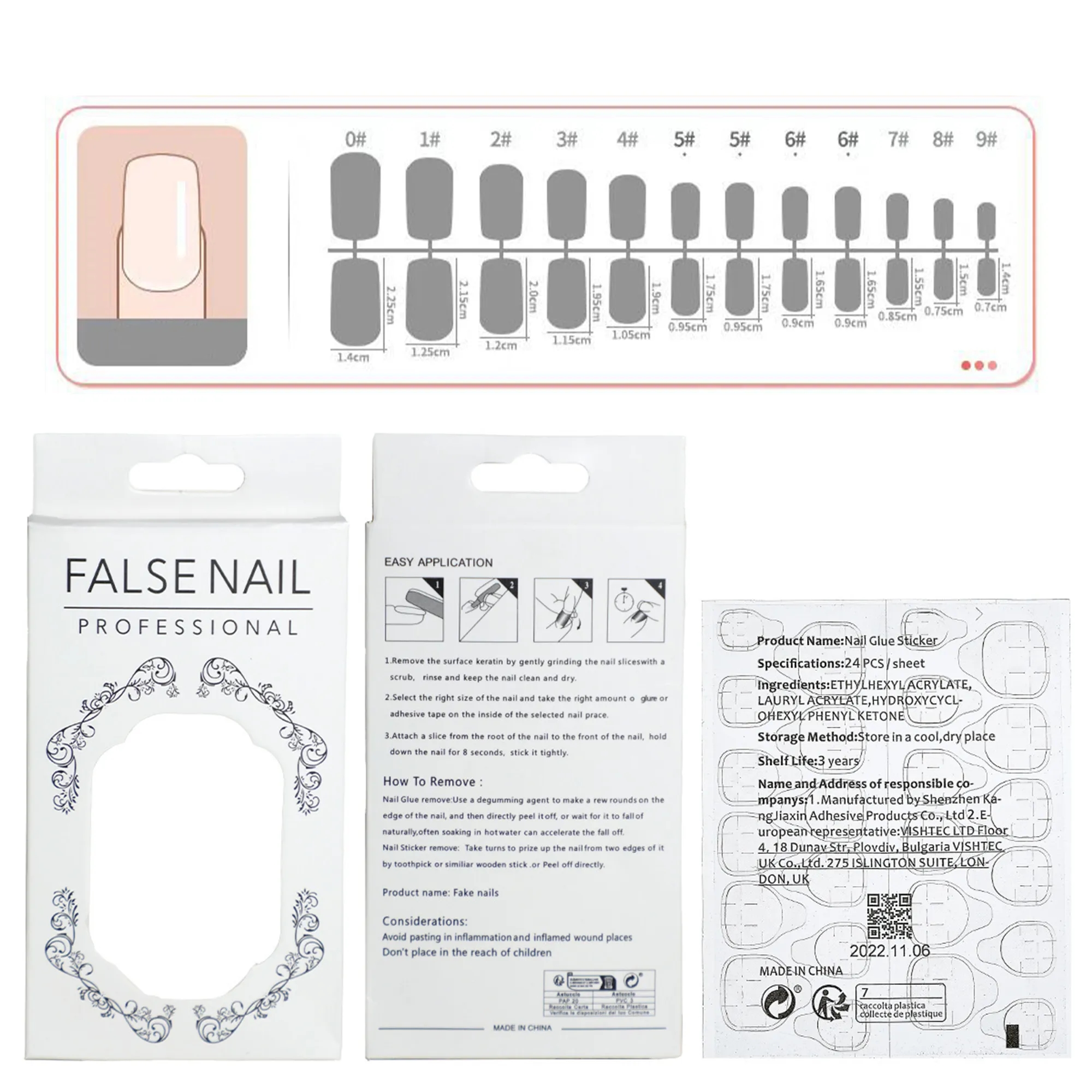 Solid Color Glossy Artificial Fake Nail MOQ50 2
