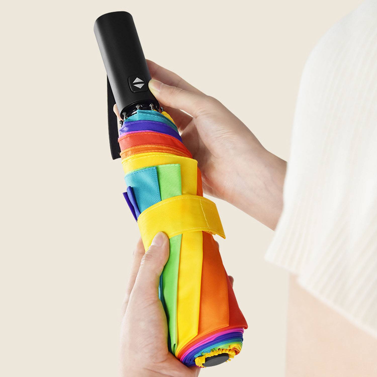 Automatic Windproof Folding Rainbow Umbrella 3