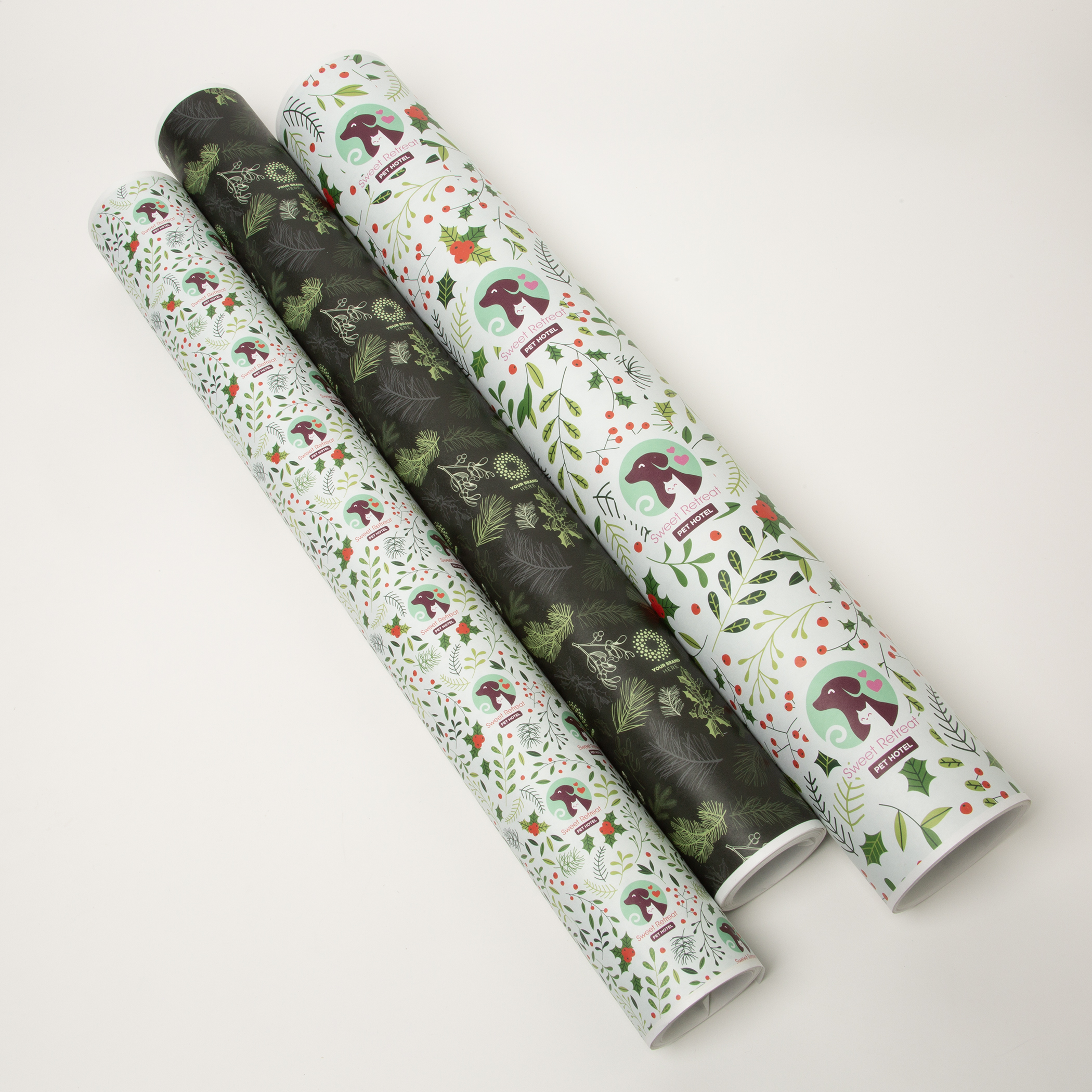 Full Color Custom White Wrapping Paper 25' Roll 2