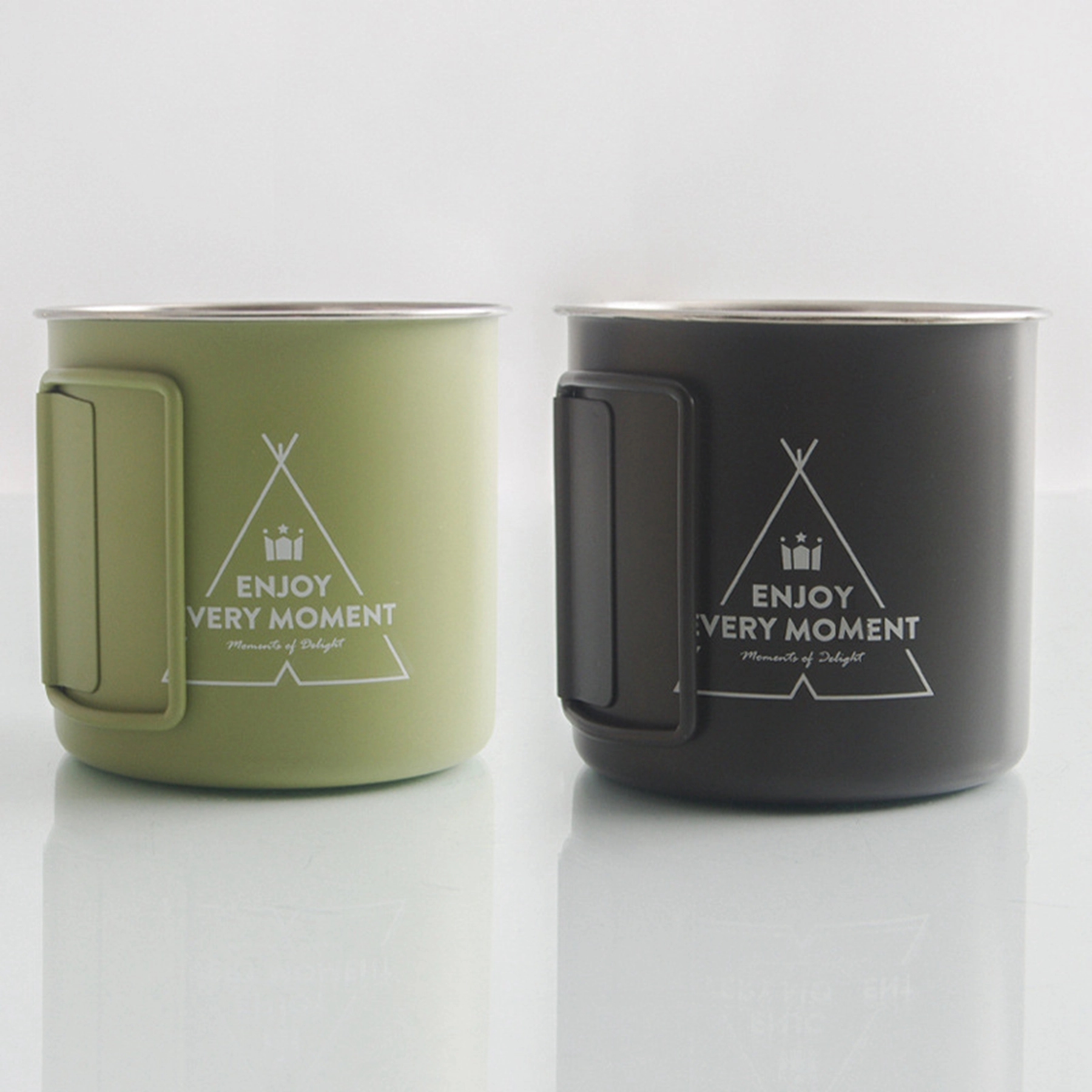 11 Oz. Stainless Steel Folding Handle Coffee Cup 2