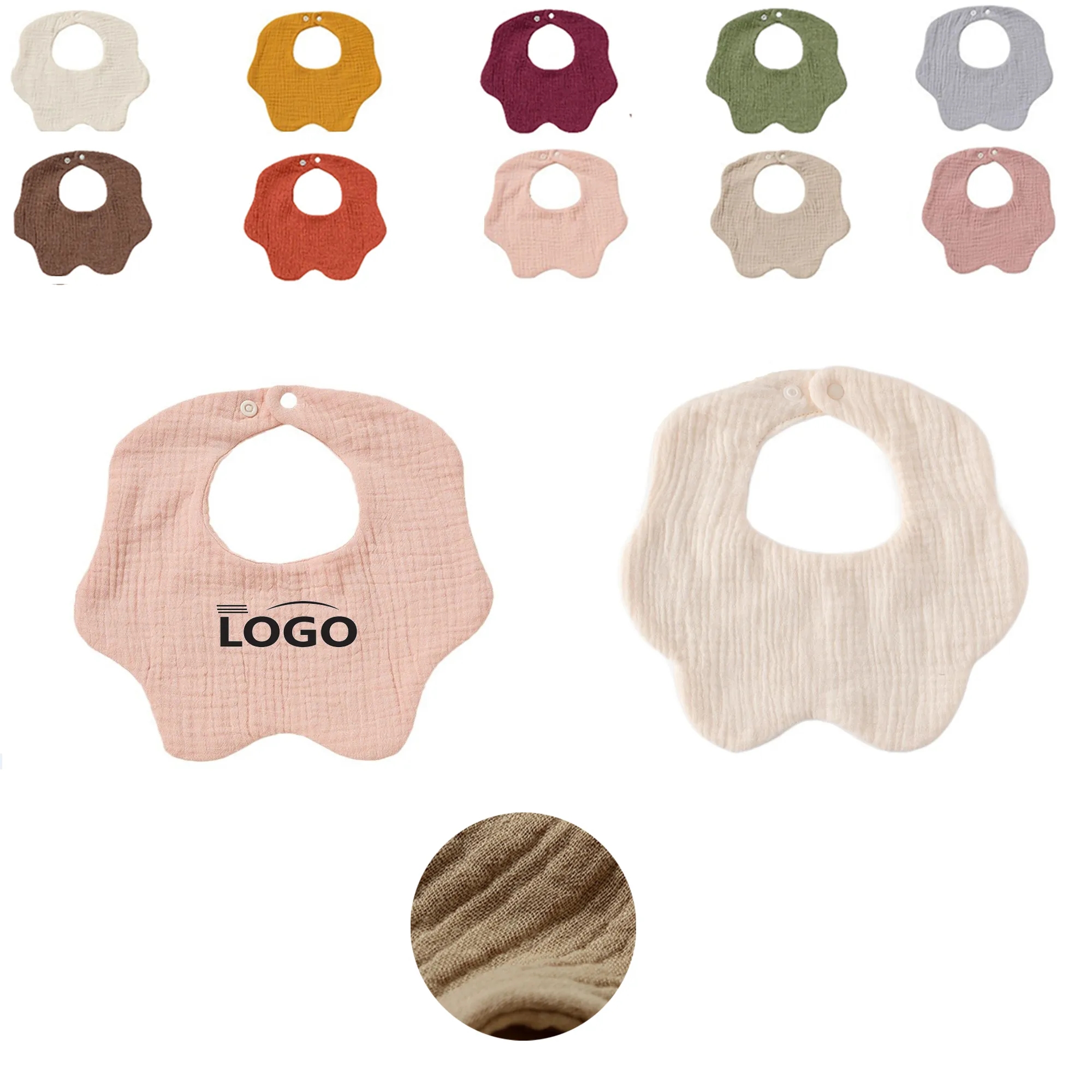 95% Cotton Petal Shape Baby Bib 2