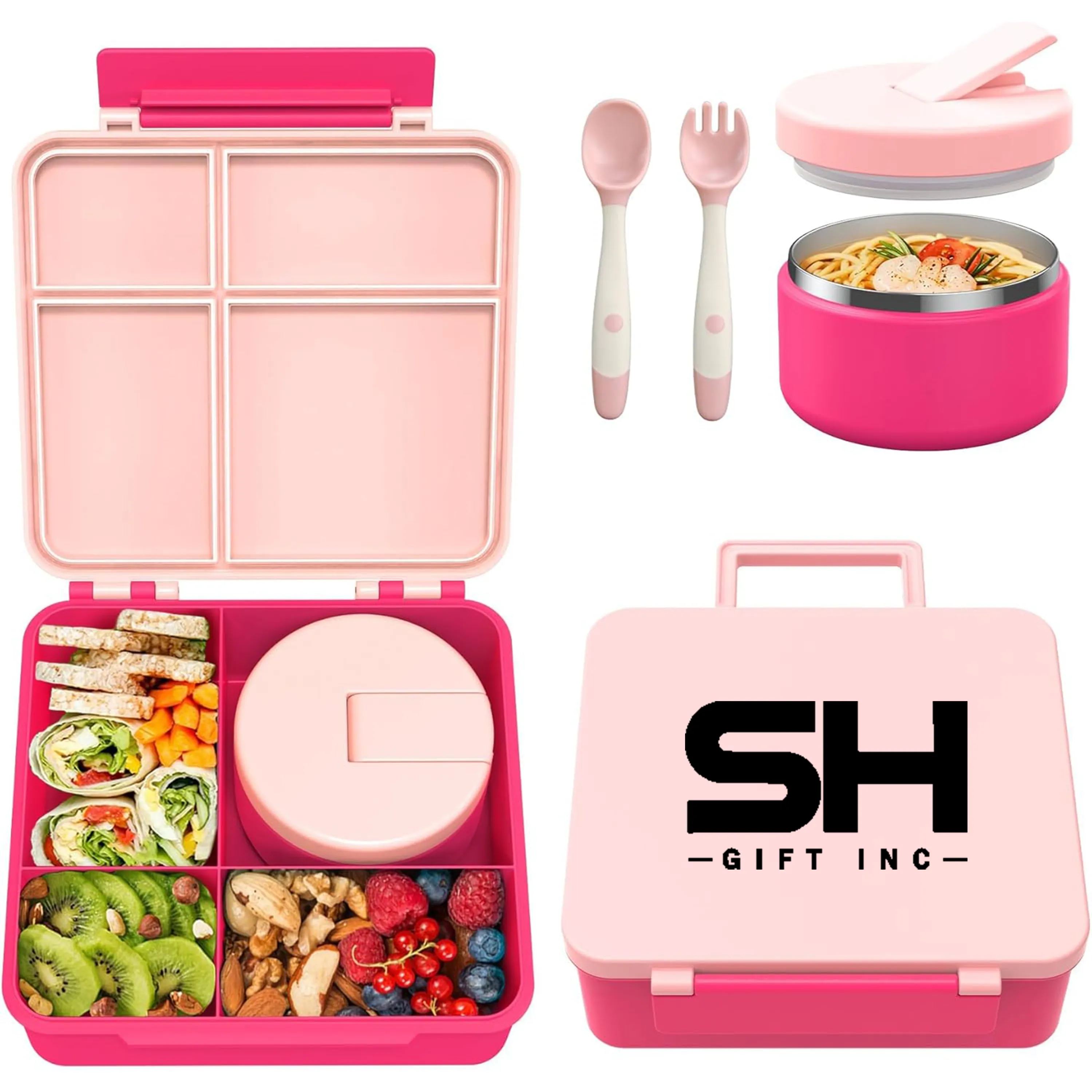 Food Grade PP Bento Lunch Box With Stainless Steel Bowl 2