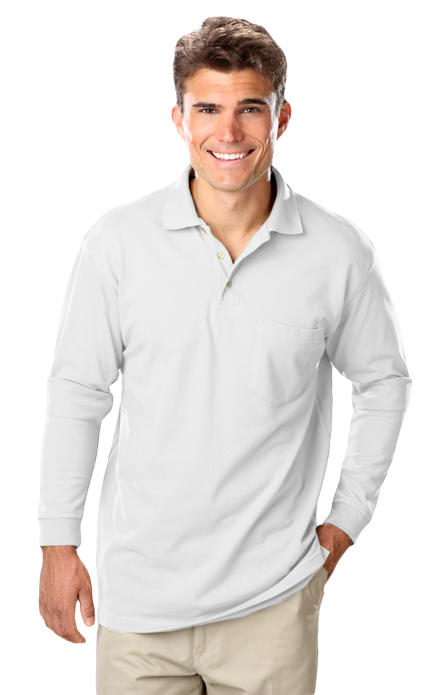 Adult Superblend L/S Pocketed Polo 14