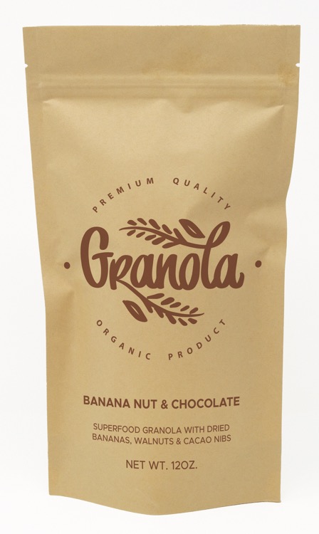 One Color Stand Up Kraft Barrier Pouch (6" W x 11" H x 3" D)