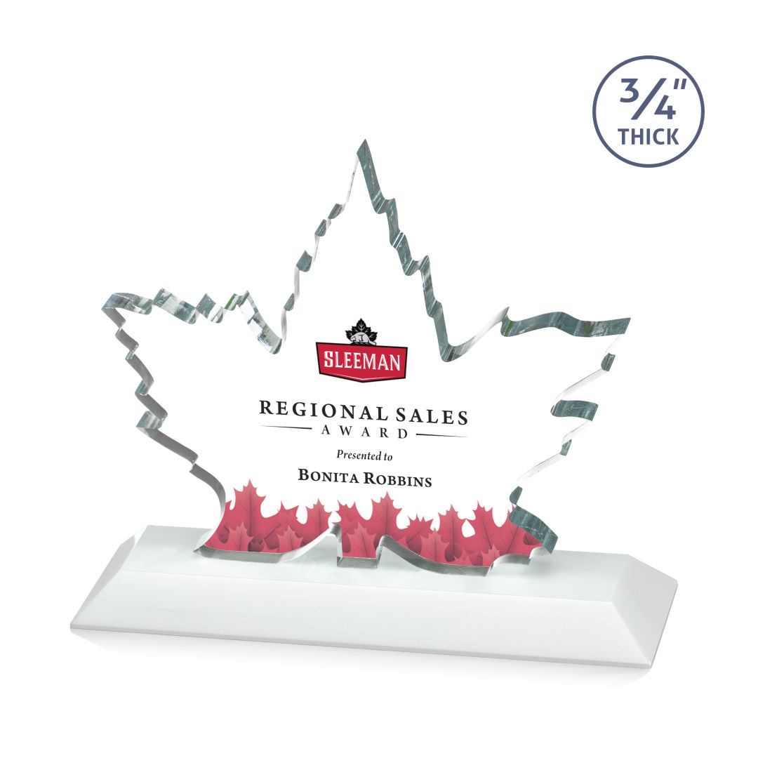 Maple Leaf VividPrint™ Award - White 5