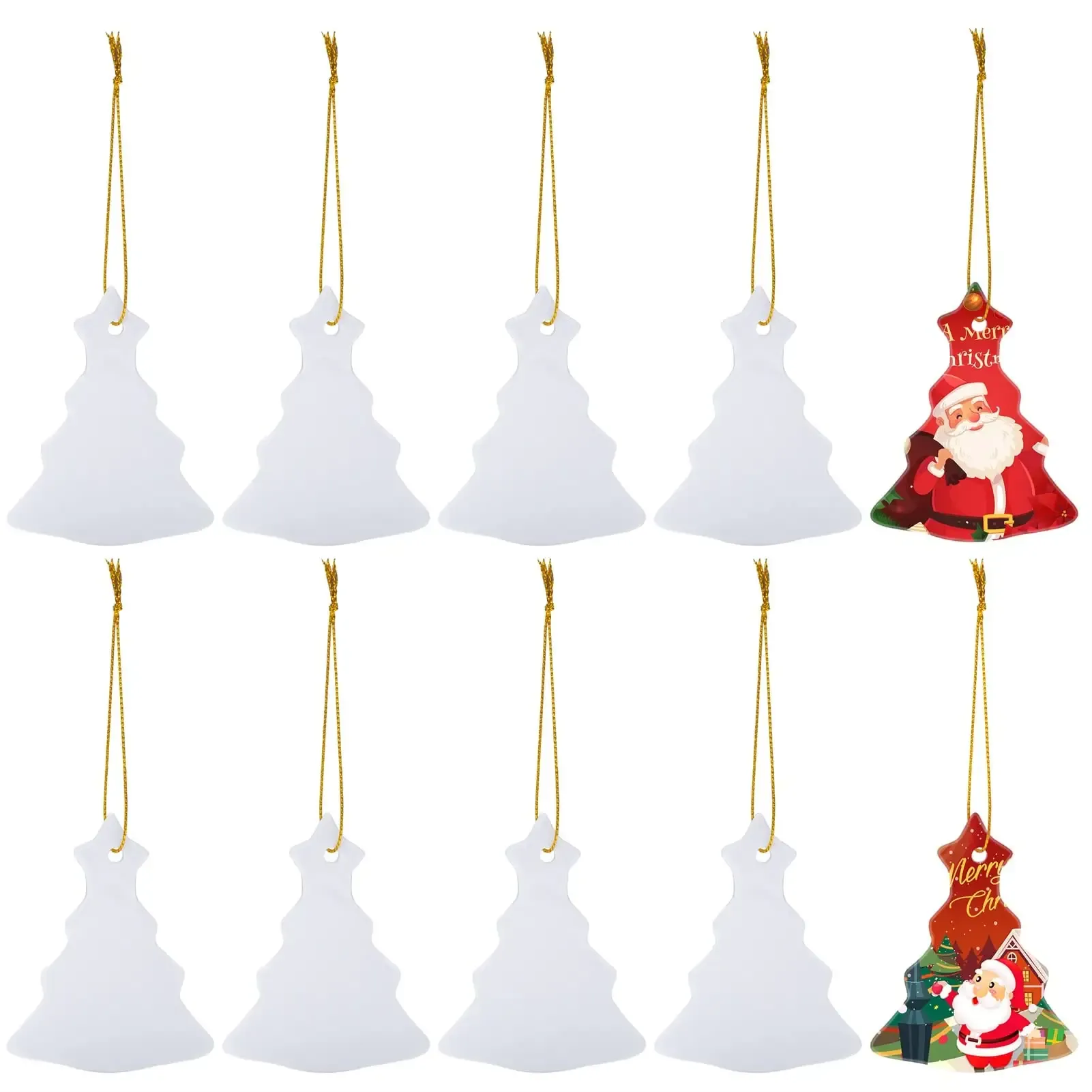 Tree Shape Ceramic Christmas Ornament 3