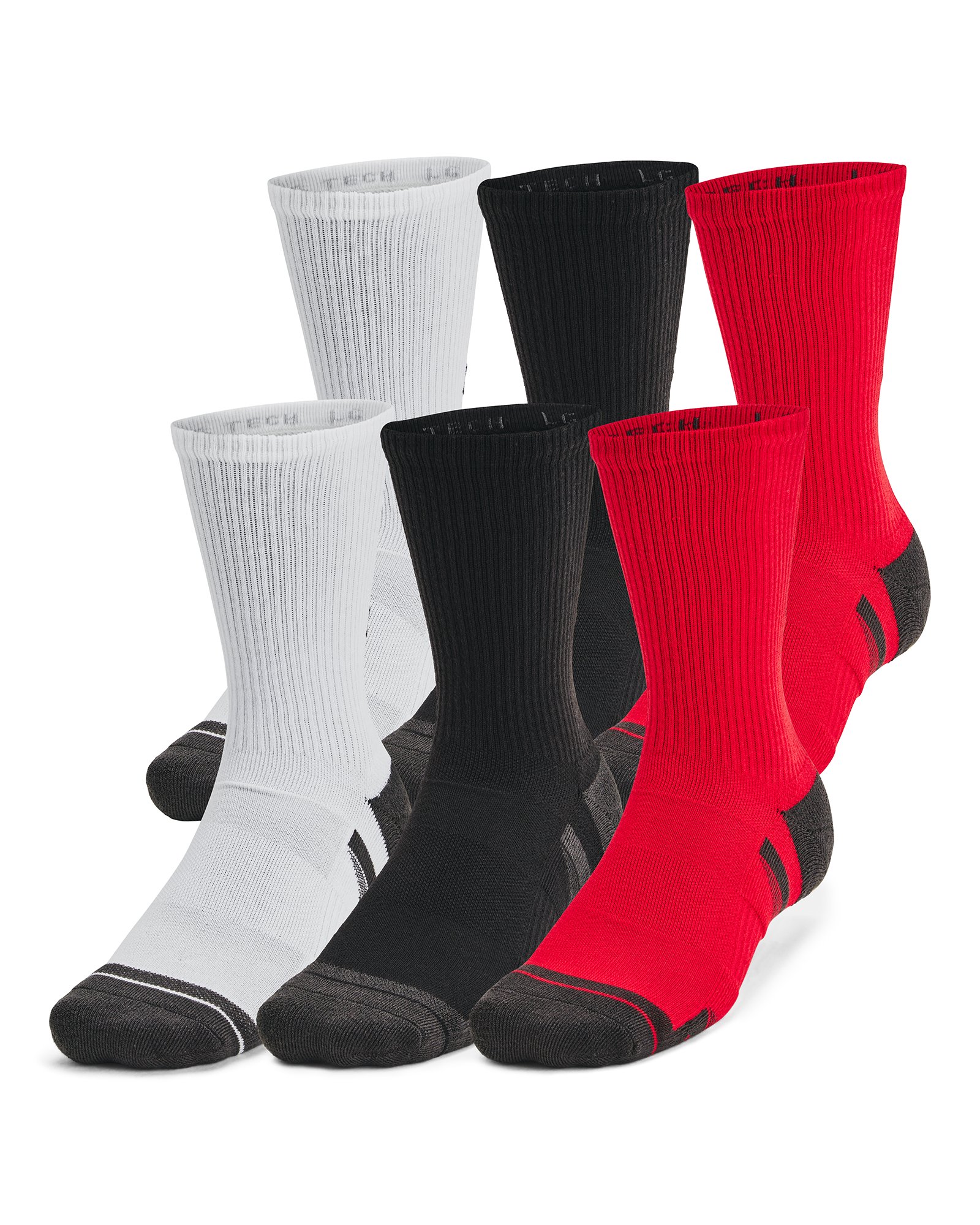 UA Performance Tech Unisex 6-Pack Crew Socks 2