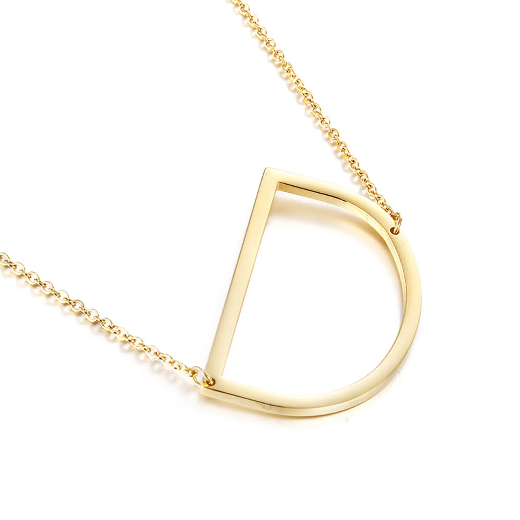 Minimalist Titanium Steel Alphabet Necklace 3