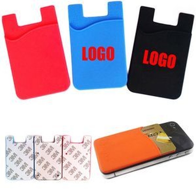 Soft Silicone Cell Phone Wallet (2 1/4"x3 3/8"x1/8") 1