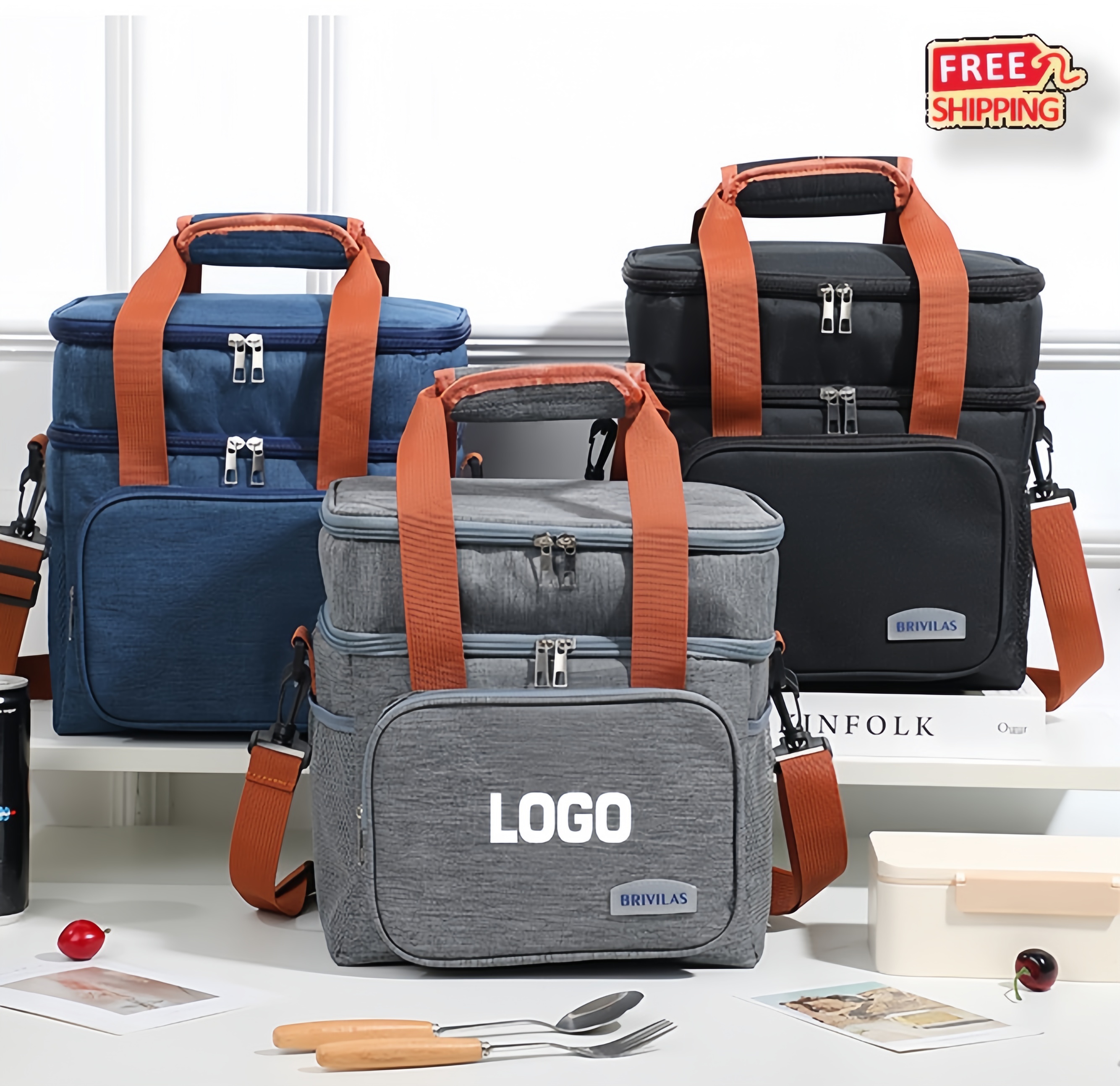Insulated Picnic Cooler Tote with Shoulder Strap 3